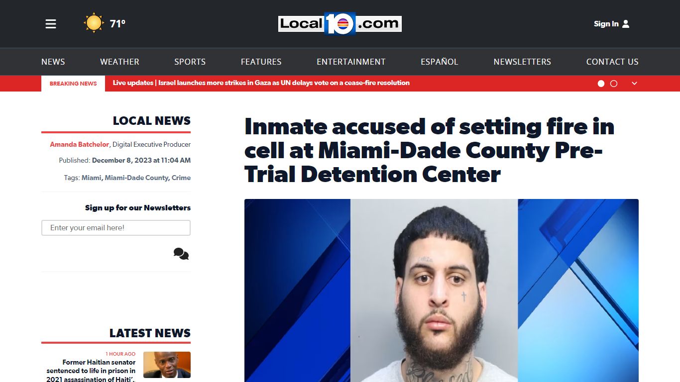 Inmate accused of setting fire in cell at Miami-Dade County Pre-Trial ...